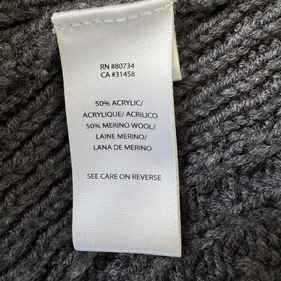 BCBGMAXAZRIA Gray Striped Tie-Waist Shawl Collar Cardigan Sweater- Small - Picture 7 of 8